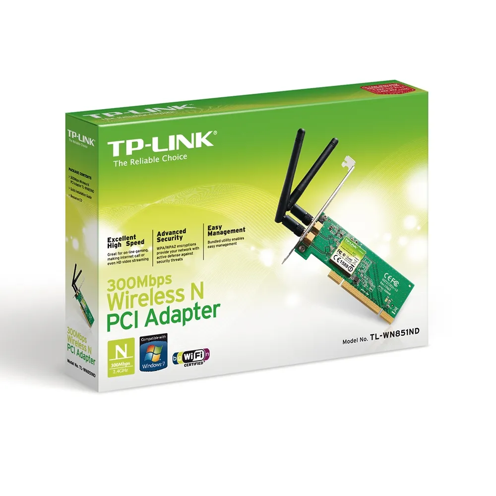 Tp Link Tl Wn851nd Wifi Network Adapter N300 Pci 2x 2dbi