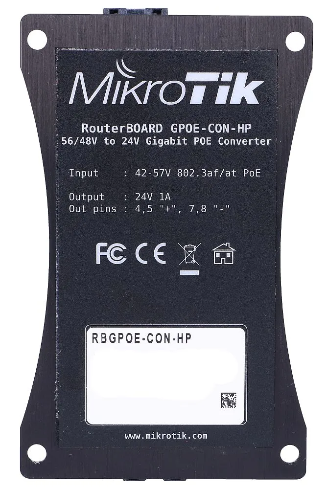 MikroTik RBGPOE-CON-HP | Voltage converter | PoE, 48V to 24V