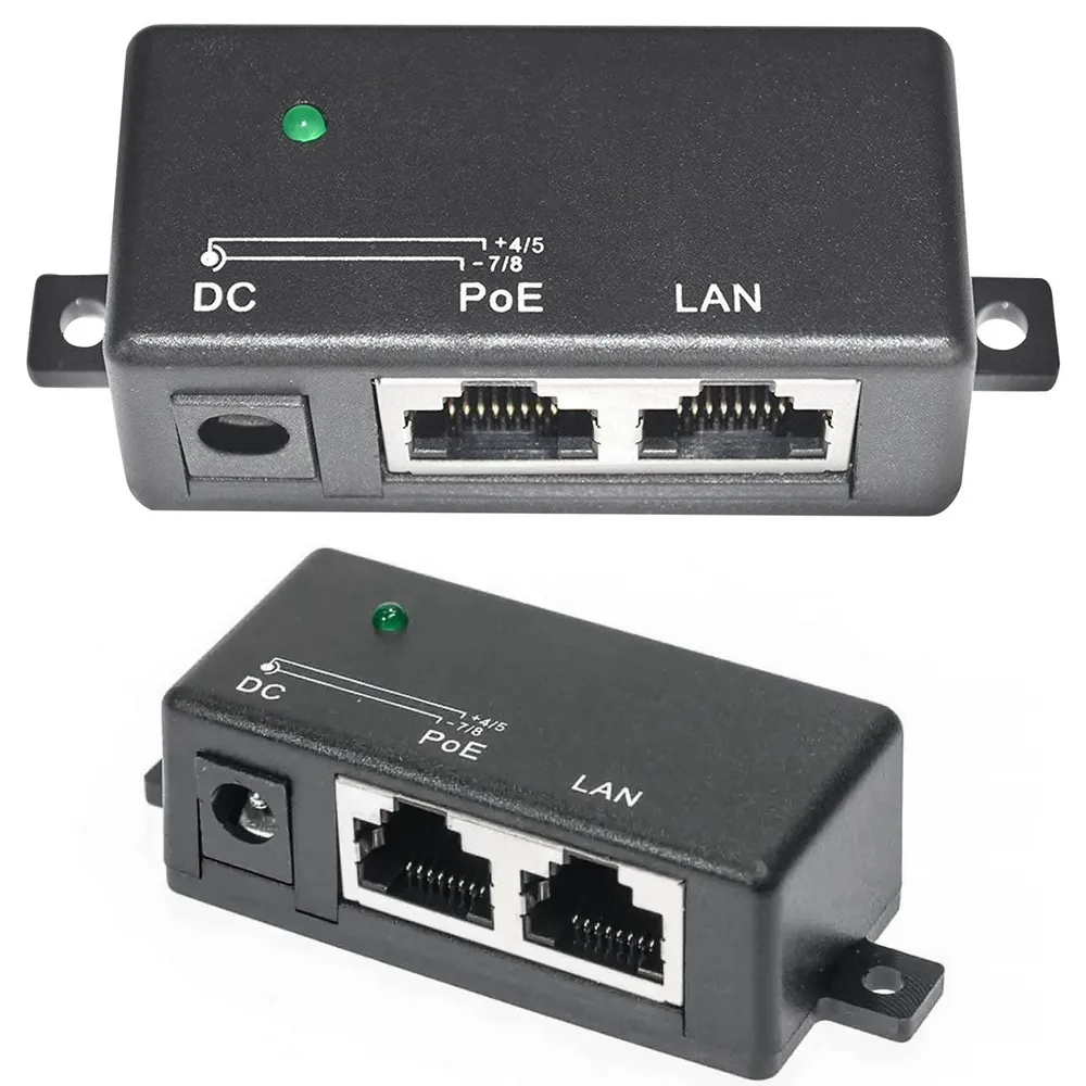 PoE Injector 1 Port Fast Ethernet 1x 10/100BaseTX (RJ45) Black New