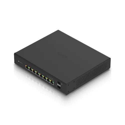 Ubiquiti ES-8-150W | Switch | EdgeMAX EdgeSwitch, 8x RJ45 1000Mb/s PoE+, 2x SFP, 150W Agregator połączeniaTak