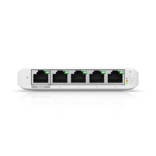 Ubiquiti USW-Flex-Mini | Коммутатор | UniFi, 5x RJ45 1000Mb/s, 1x PoE In CertyfikatyCE, FCC, IC