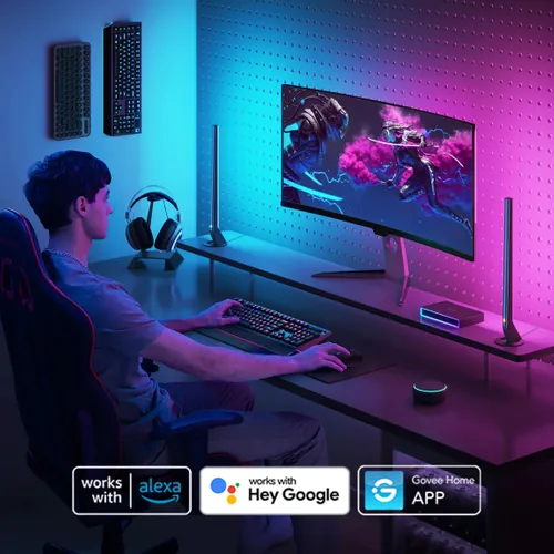 Govee H6601 AI Gaming Sync Box Kit | Iluminaçao LED | RGBIC, AI, HDMI, 4K, 240Hz 1080P 7