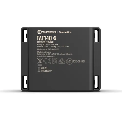 Teltonika TAT140 | Rastreador GPS | 4G LTE Cat 1, Bluetooth 4.2, IP68, Micro SIM Cechy zabiezpieczeńOdporny na kurz, Wodoodporny