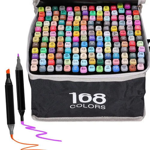 Extralink | Alcohol marker set | 168 colors, dual tips 0