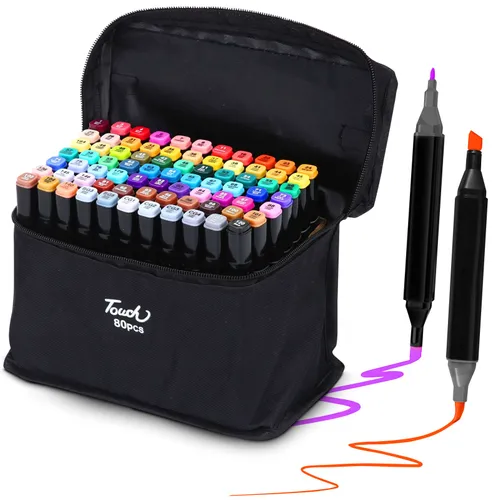 Extralink | Alcohol marker set | 80 colors, dual tips 0