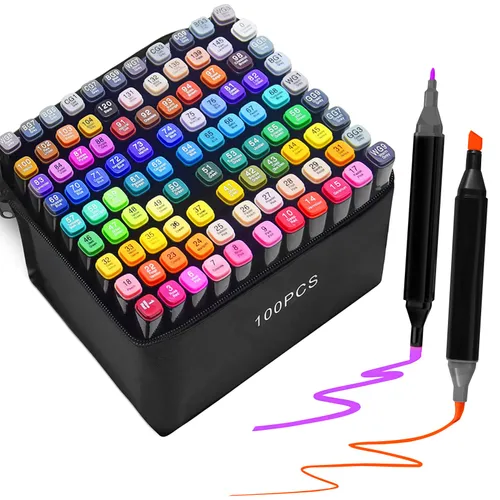 Extralink | Alcohol marker set | 100 colors, dual tips 0