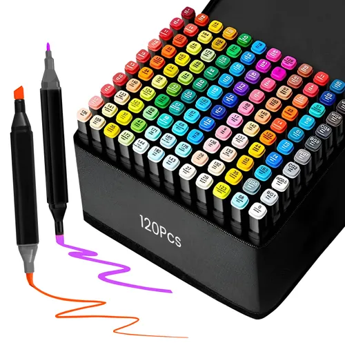 Extralink | Alcohol marker set | 120 colors, dual tips 0
