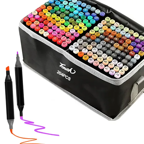 Extralink | Alcohol marker set | 204 colors, dual tips 0