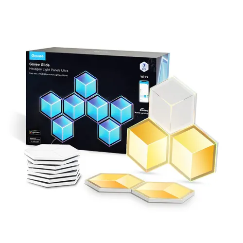 Govee H606A Glide Hexagon Light Panels Ultra 7-pack | Oświetlenie LED | RGBIC, 2.4GHz Wi-Fi, Bluetooth 0