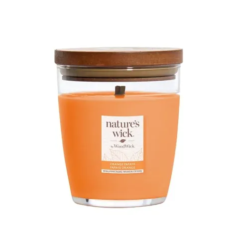 WoodWick Nature's Wick Orange Papaya Medium | Scented candle | 1 wooden wick, 284g 0