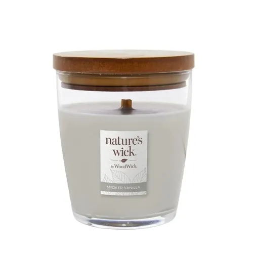 WoodWick Nature's Wick Smoked Vanilla Média | Vela perfumada | 1 pavio de madeira, 284g 0