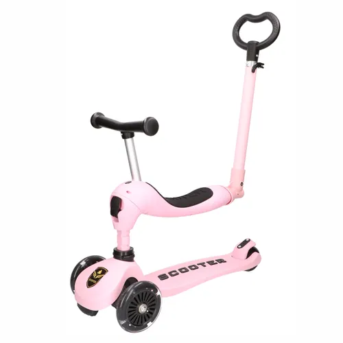Extralink Kids Scooter Boss Ride Pro Rosa | Scooter, bicicleta de equilibrio para ninos | KolorRóżowy