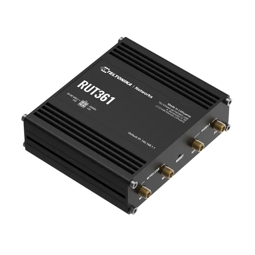 Teltonika RUT361 | Przemysłowy router 4G LTE | Cat 6 LTE, WiFi 4, 2x RJ45 100Mb/s, IP30 Adapter zewnętrznego zasilaniaTak