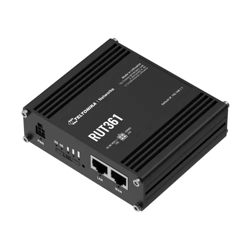 Teltonika RUT361 | Průmyslový 4G LTE router | Cat 6 LTE, WiFi 4, 2x RJ45 100Mb/s, IP30 Automatyczne MDI/MDI-XTak
