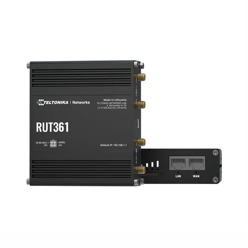 Teltonika RUT361 | Industrieller 4G-LTE-Router | Cat 6 LTE, WiFi 4, 2x RJ45 100 Mbit/s, IP30 Częstotliwości Wi-Fi2,4
