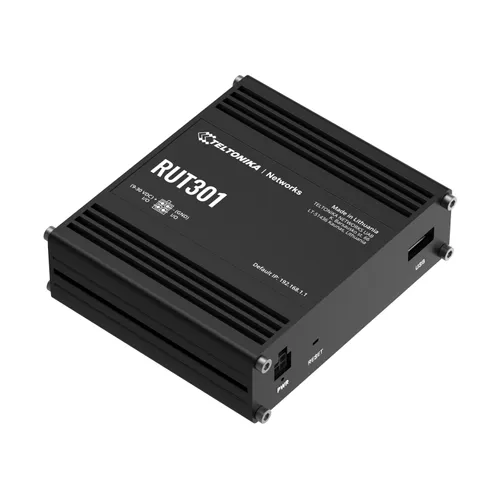 Teltonika RUT301 | Router przemysłowy | 5x RJ45 100Mb/s, USB 2.0, IP30 Adapter zewnętrznego zasilaniaTak