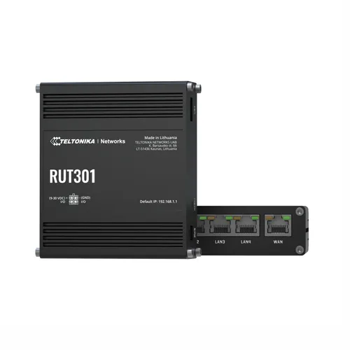 Teltonika RUT301 | Router przemysłowy | 5x RJ45 100Mb/s, USB 2.0, IP30 Filtrowanie adresów IPTak