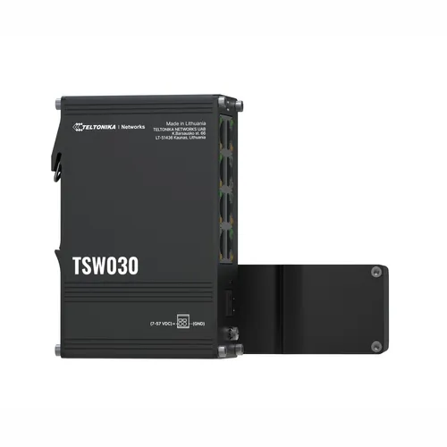 Teltonika TSW030 | Comutador | 8x RJ45 100Mb/s, IP30 Kolor produktuCzarny