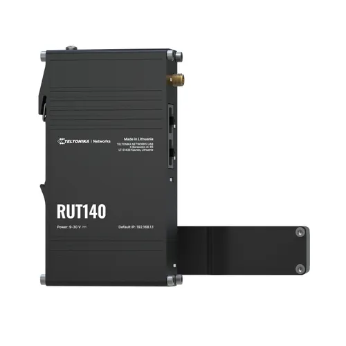 Teltonika RUT140 | Industrierouter | 2x RJ45 100 Mbit/s, IP30 Diody LEDLAN, Zasilanie, Sieć WAN