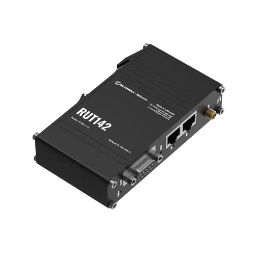 Teltonika RUT142 | Industrial router | WiFi 4, RS232, 2x RJ45 100Mb/s, IP30 Architektura procesoraMIPS 24Kc