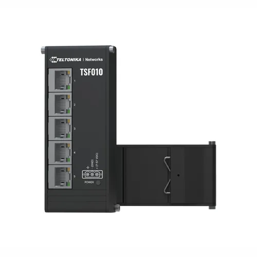 Teltonika TSF010 | Switch | 5x RJ45 100Mb/s, IP30 Kolor produktuCzarny