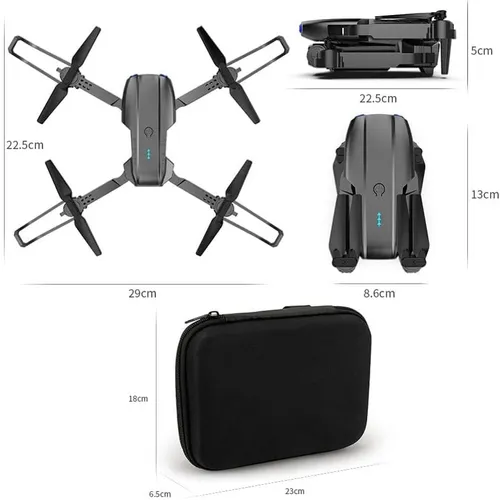 E99 Pro Drohne | Set: Drohne + 3 Akkus + Hülle | 1800 mAh 3