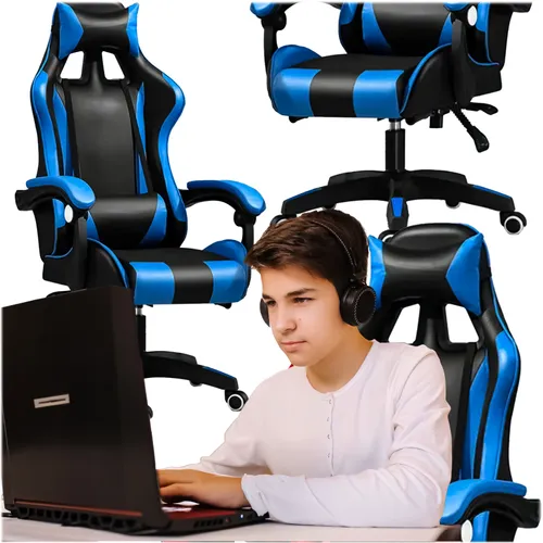 Extralink Gaming | Herní židle | kancelářská židle, otočná, kbelíková, černý/modrý, G-523 1