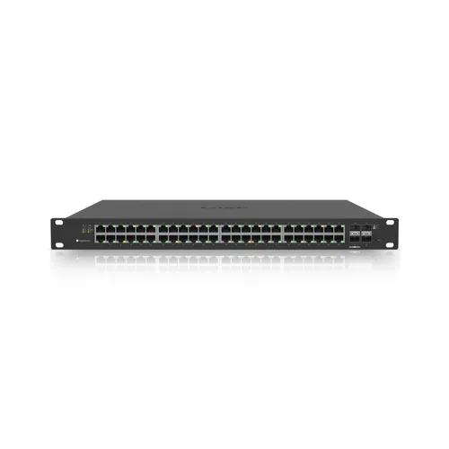 Ubiquiti ES-48-500W | Switch | EdgeMAX EdgeSwitch, 48x RJ45 1000Mb/s PoE+, 2x SFP+, 2x SFP, 500W Ilość portów LAN48x [10/100/1000M (RJ45)]
