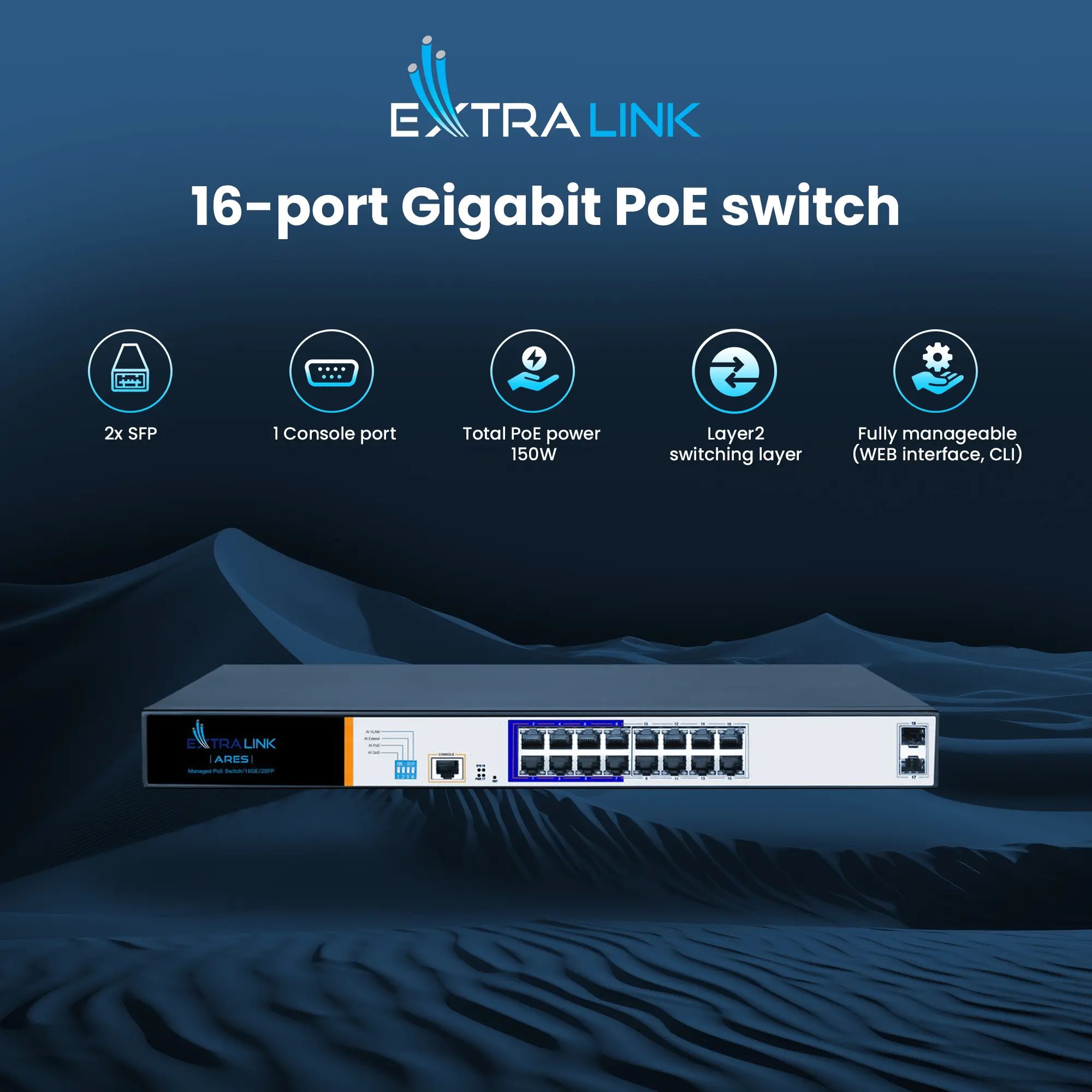 extralink ares 16 port switch