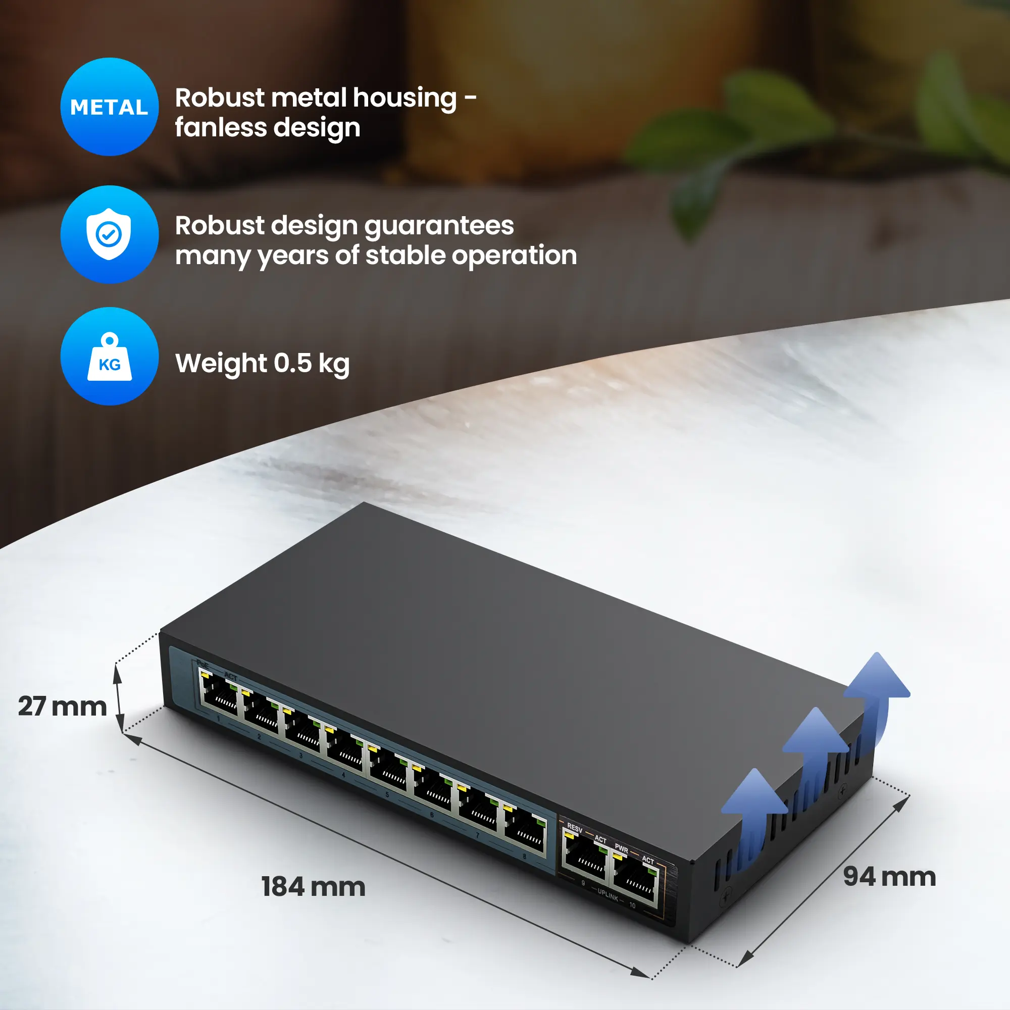 EXTRALINK CERES EX-SF1008P 8 PORTS 10-100MBPS POE SWITCH