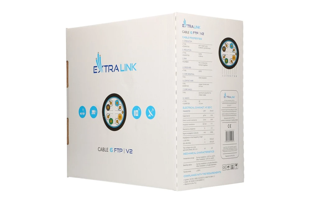 EXTRALINK CAT6 FTP (F/UTP) V2 OUTDOOR TWISTED PAIR 305M