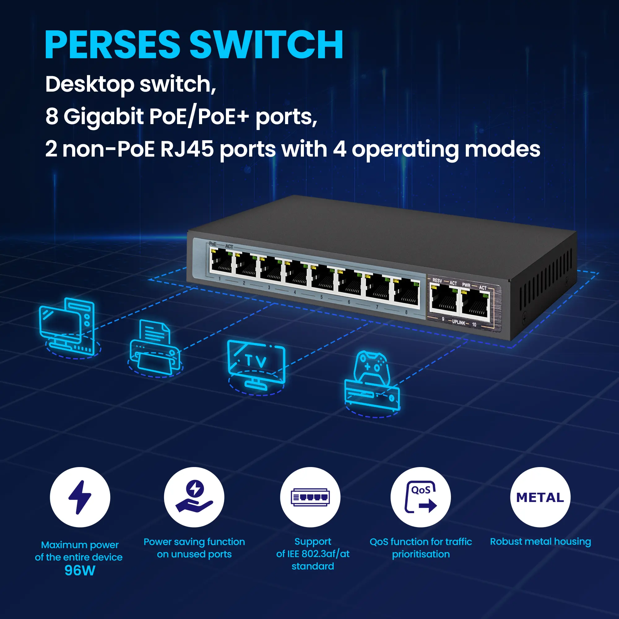 Extralink Perses Poe switch cctv