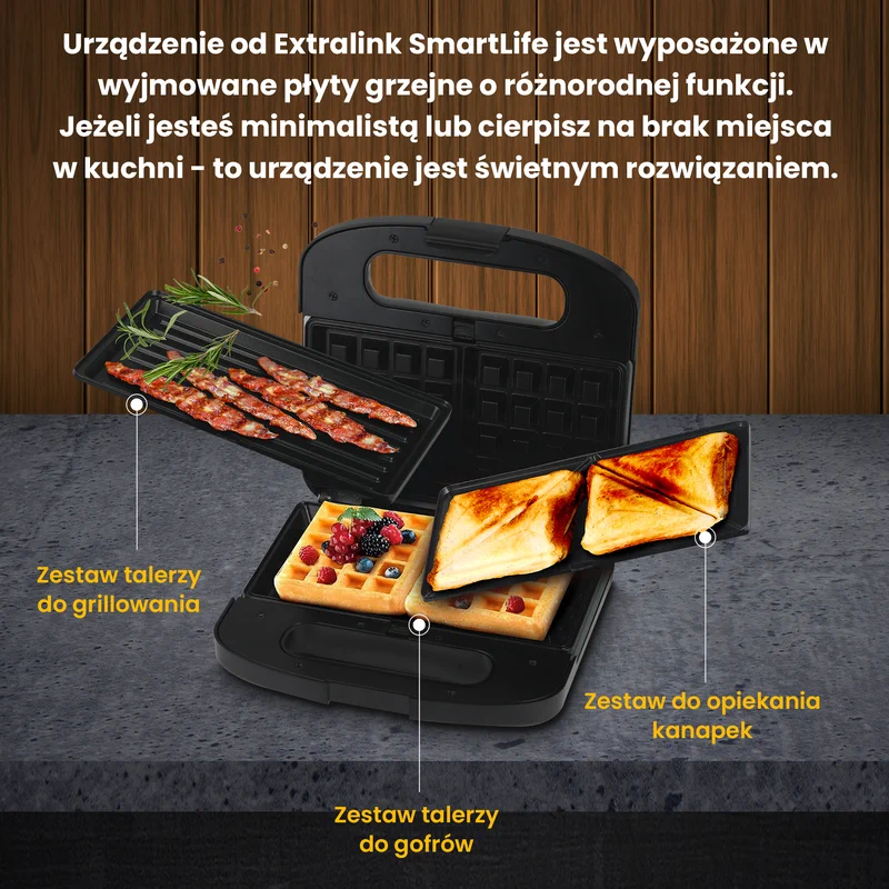 EXTRALINK GRILL SANDWICH & WAFFLE MAKER SJ-37A