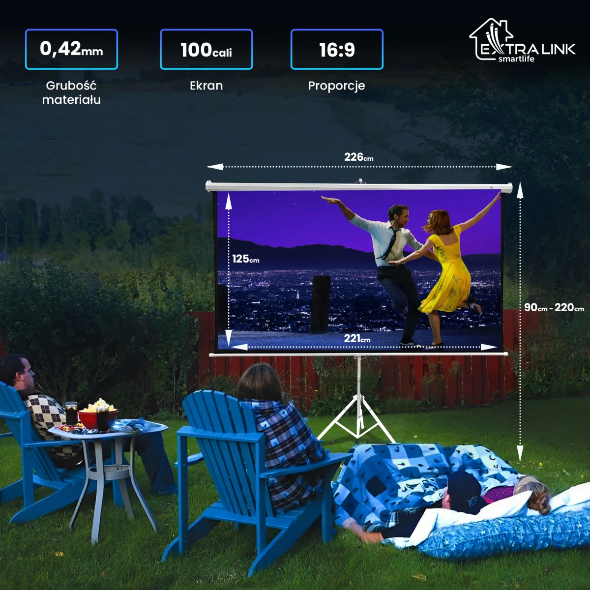 EXTRALINK PROJECTION SCREEN 100