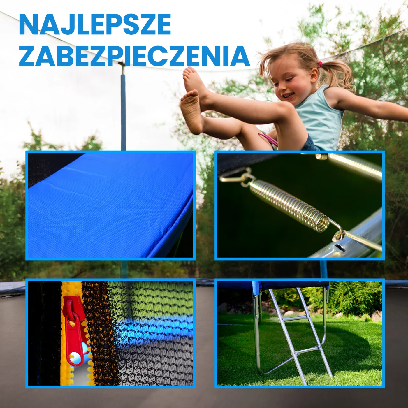 EXTRALINK HOME TRAMPOLINA Z SIATKĄ 8FT (SR.244CM)