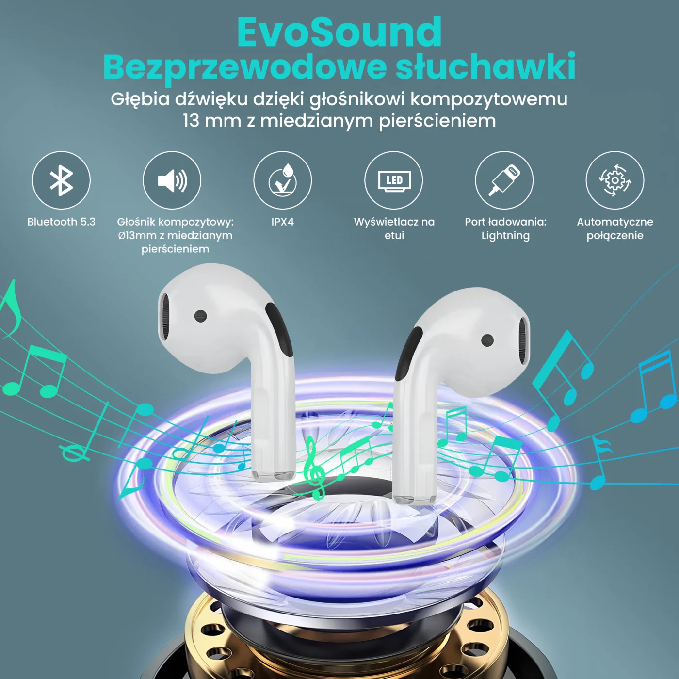 EXTRALINK LIFESTYLE HEADPHONES EVOSOUND V1.0 WHITE