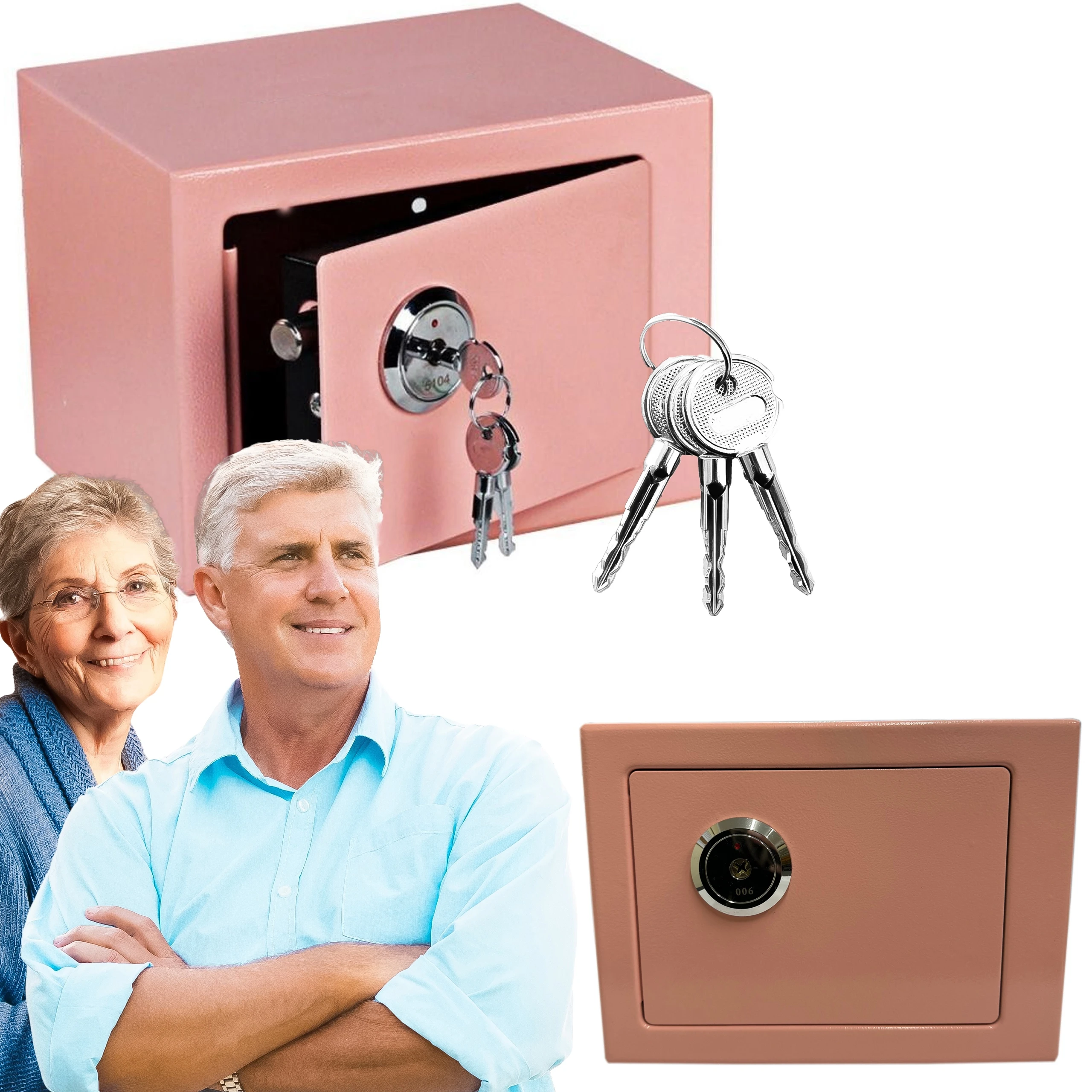 EXTRALINK HOME OFFICE SAFE KEY LOCKER STRONG SOLID ARMORED CASH BOX S-404-PINK