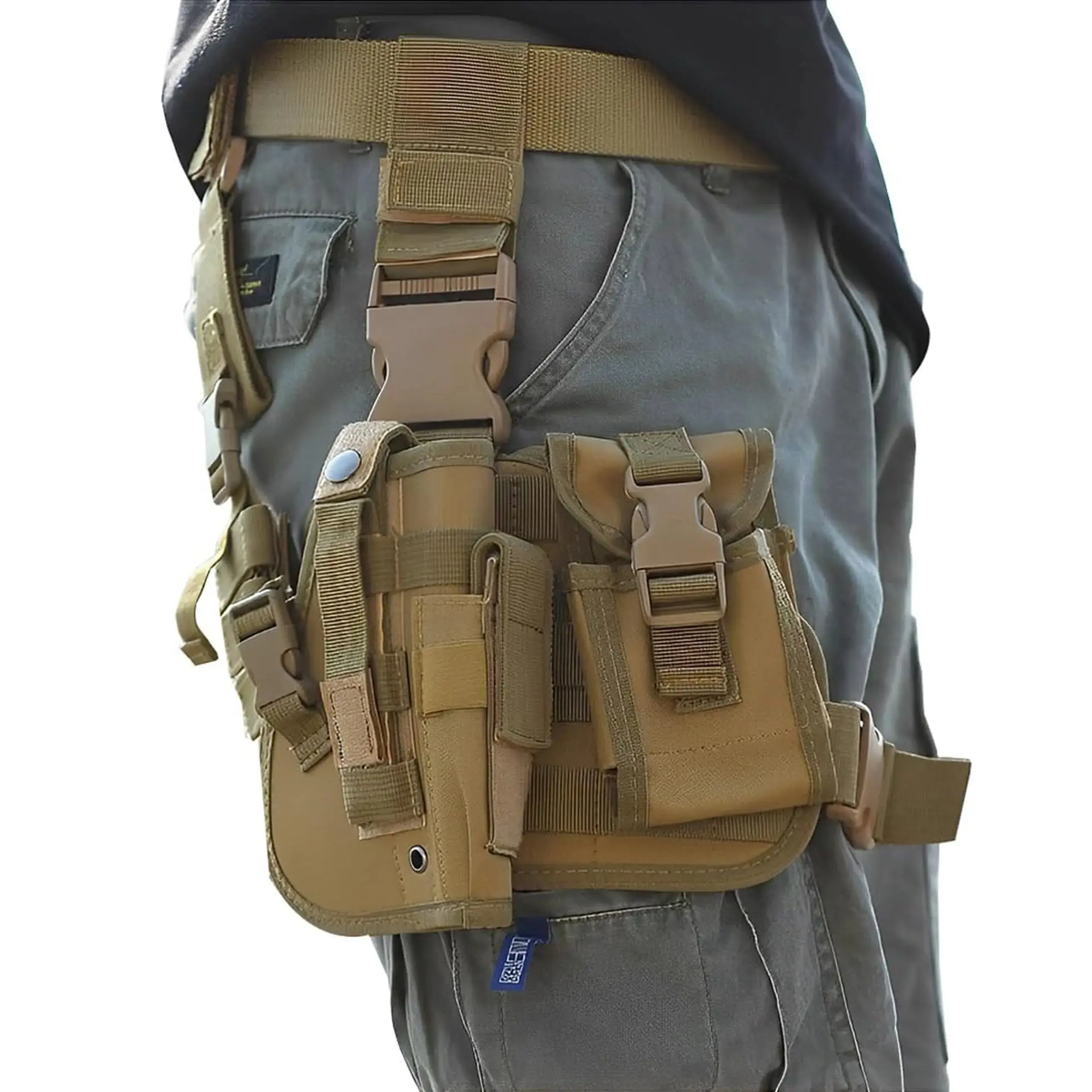 EXTRALINK MILITARY MODULAR MILITARY TACTICAL THIGH PANEL WITH MOLLE ASG PISTOL HOLSTER MIL-1118