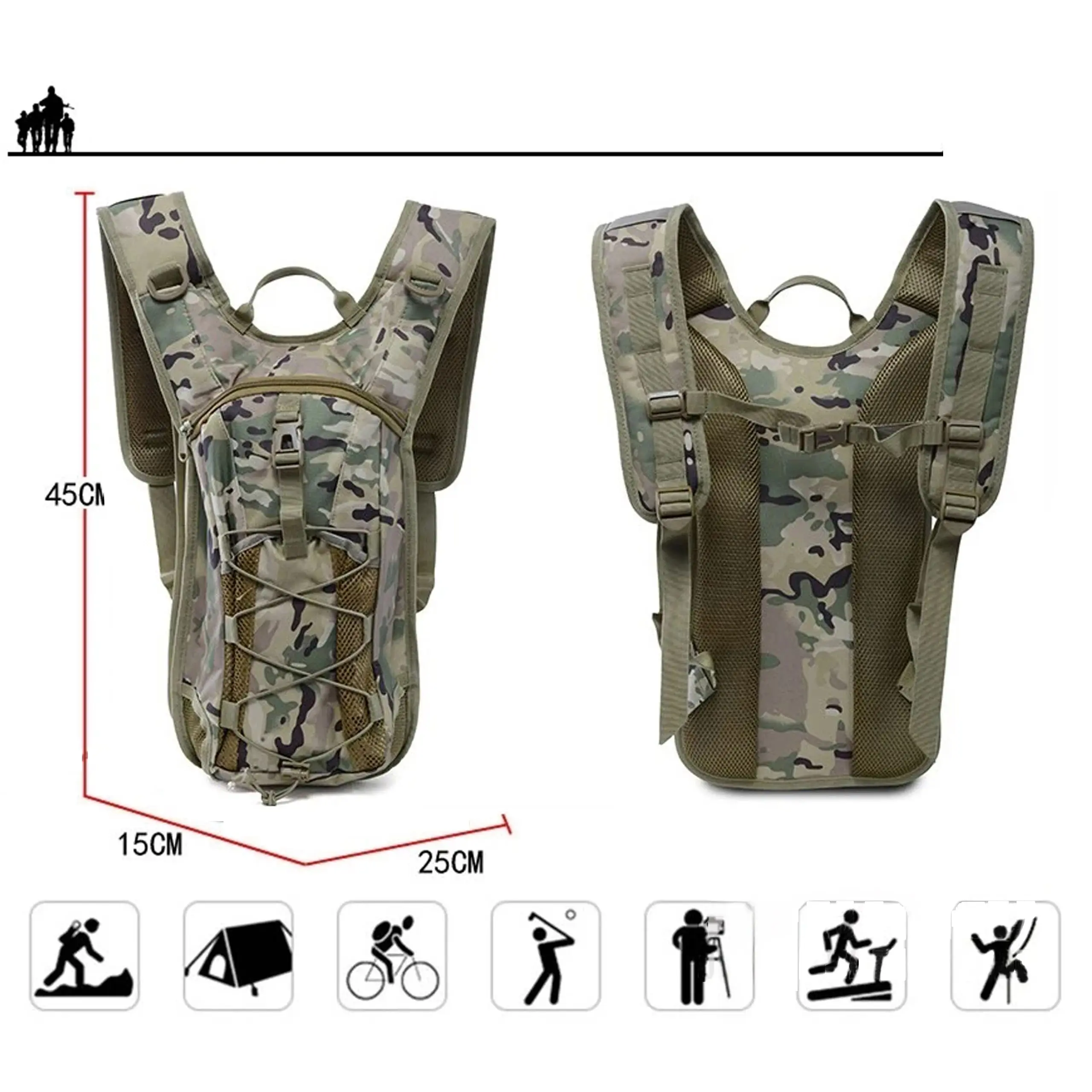 EXTRALINK MILITARY MOUNTAIN BIKE HYDRATION BACKPACK WITH 3L SURVIVAL WATER TANK MIL-1121