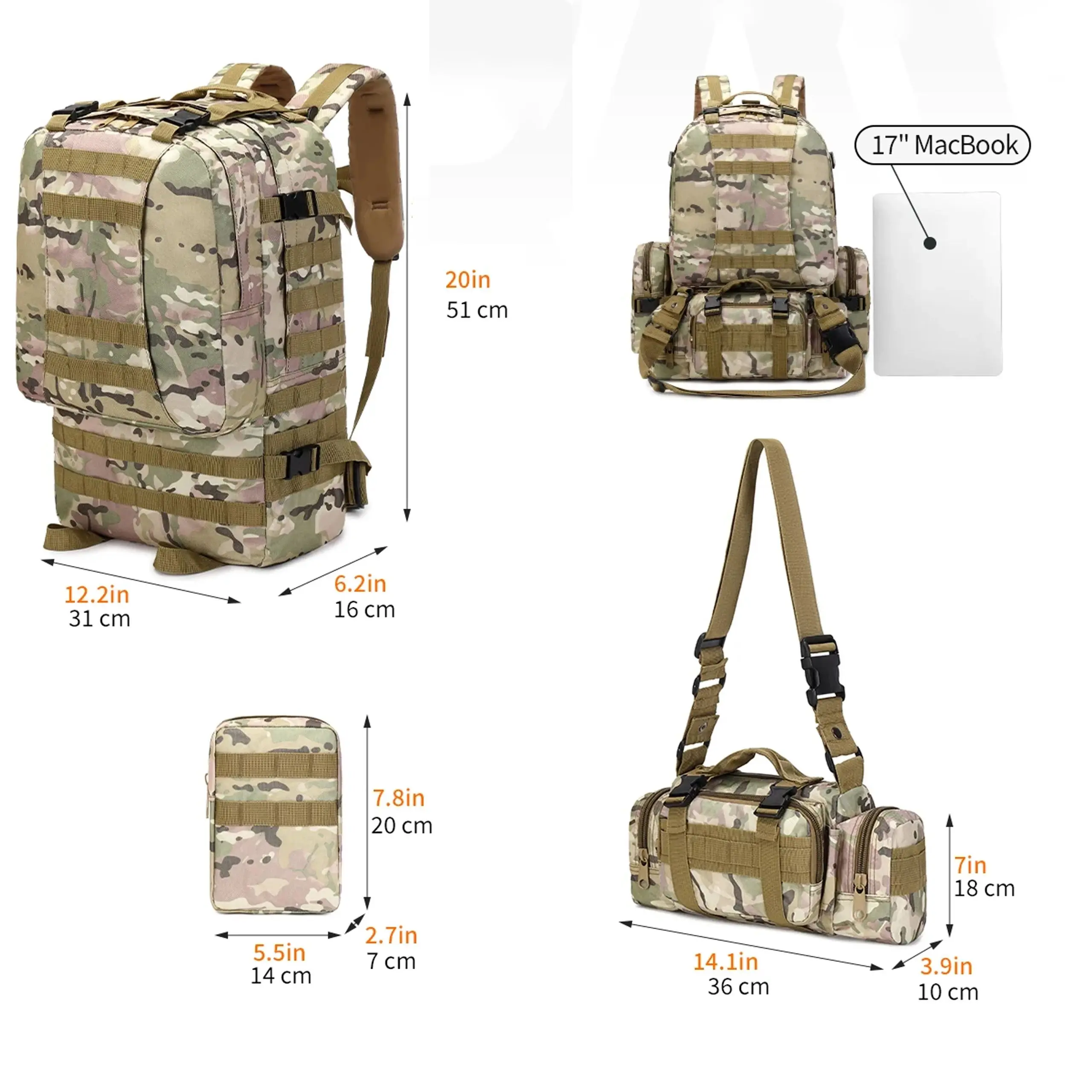 EXTRALINK MILITARY TACTICAL SCHOOL BACKPACK 4IN1 MILITARY TOURIST BACKPACK 50L MIL-669