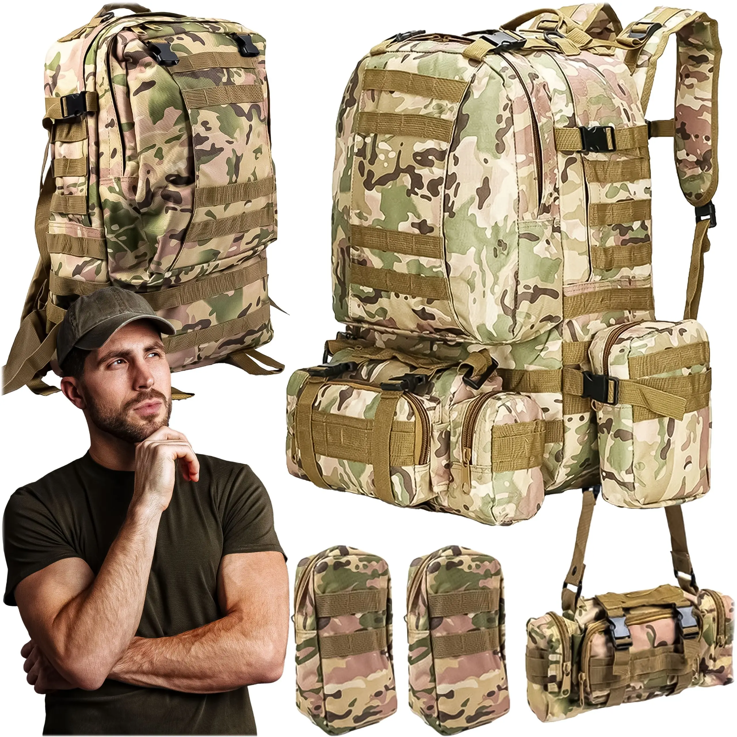 EXTRALINK MILITARY TACTICAL SCHOOL BACKPACK 4IN1 MILITARY TOURIST BACKPACK 50L MIL-669