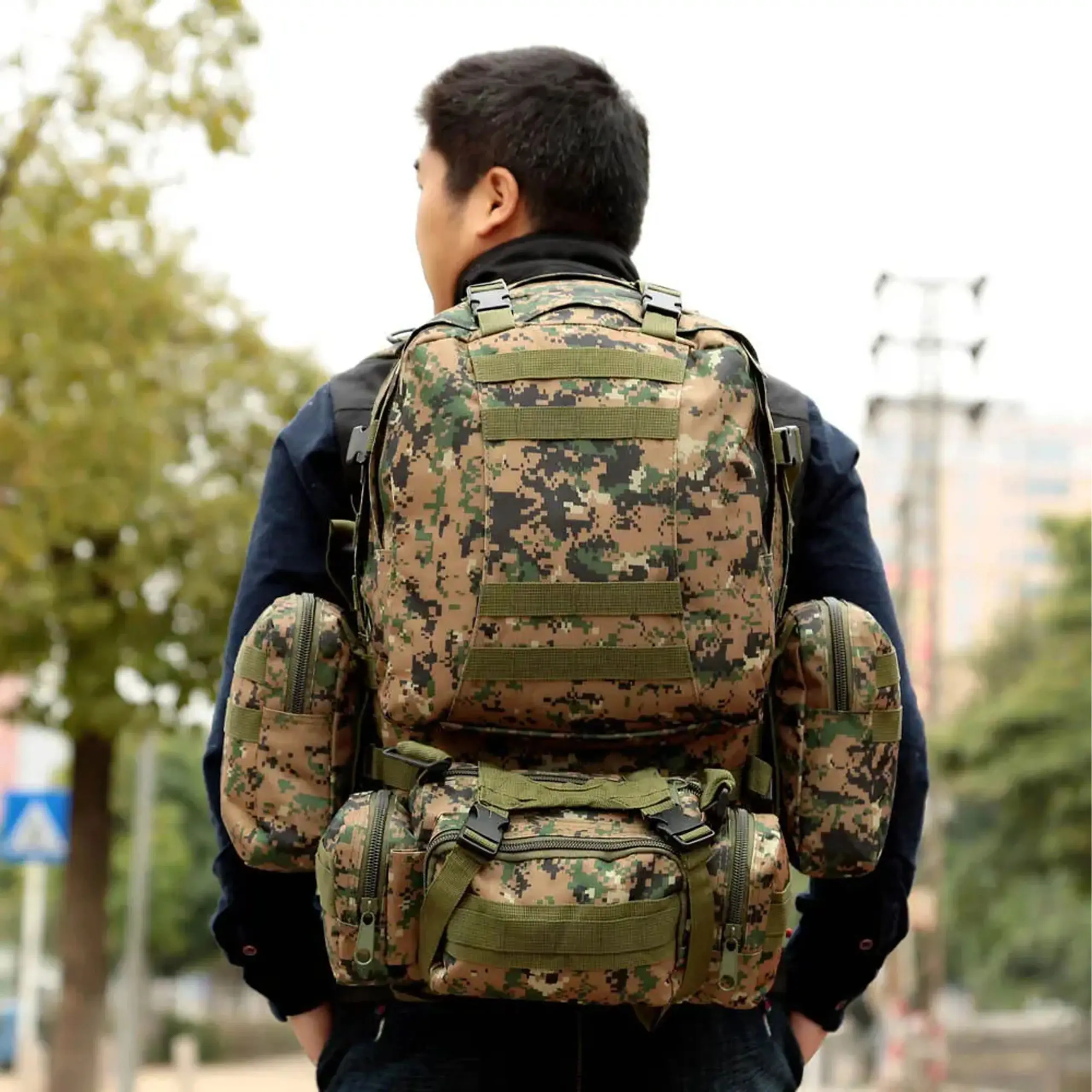 EXTRALINK MILITARY SCHOOL BACKPACK TRAVEL TACTICAL 4IN1 MILITARY TOURIST SURVIVAL 50L MIL-668