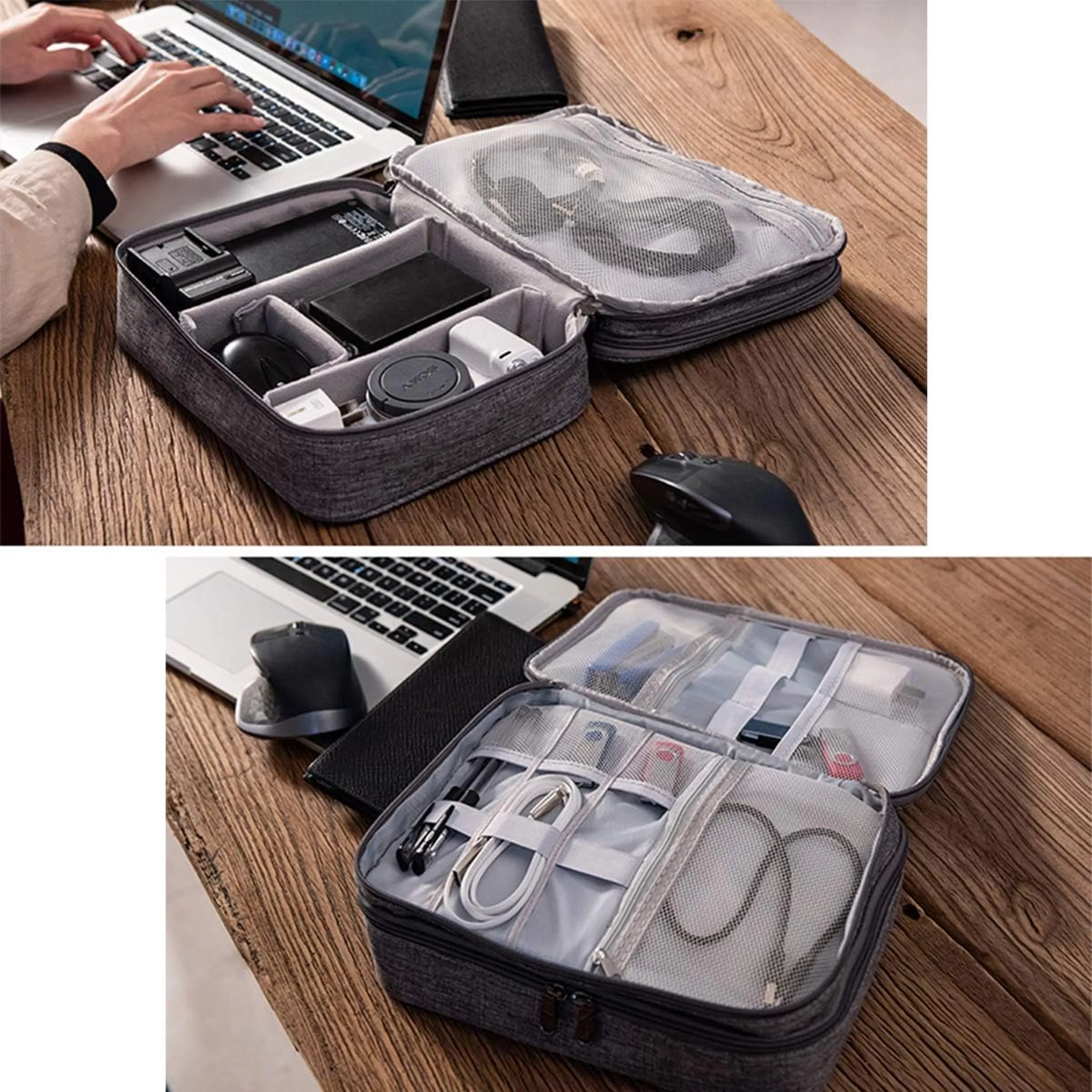 EXTRALINK ORGANIZER PODRÓŻNY ETUI TORBA NA KABLE ŁADOWARKI USB AKCESORIA Z UCHWYTEM XL - 1081