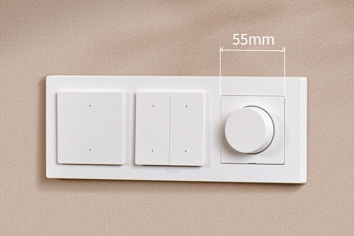 Aqara Dimmer Switch H2 został zaprojektowany zgodnie ze standardem System 55