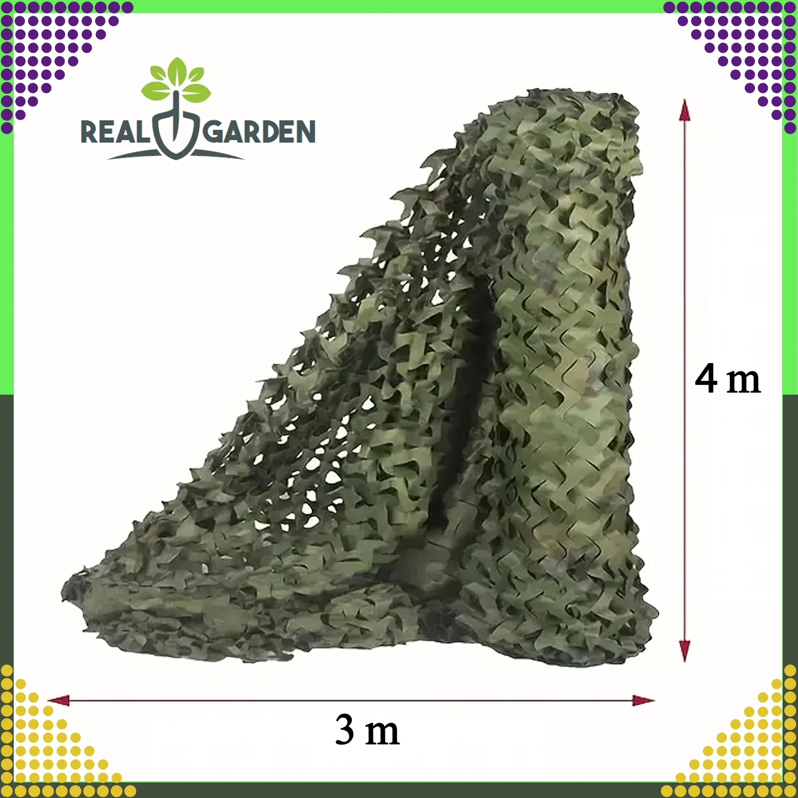 BLACK FOREST MASKING Mesh GARDEN CAMUFLAGE 3x6m MORO SHIELD - 1449