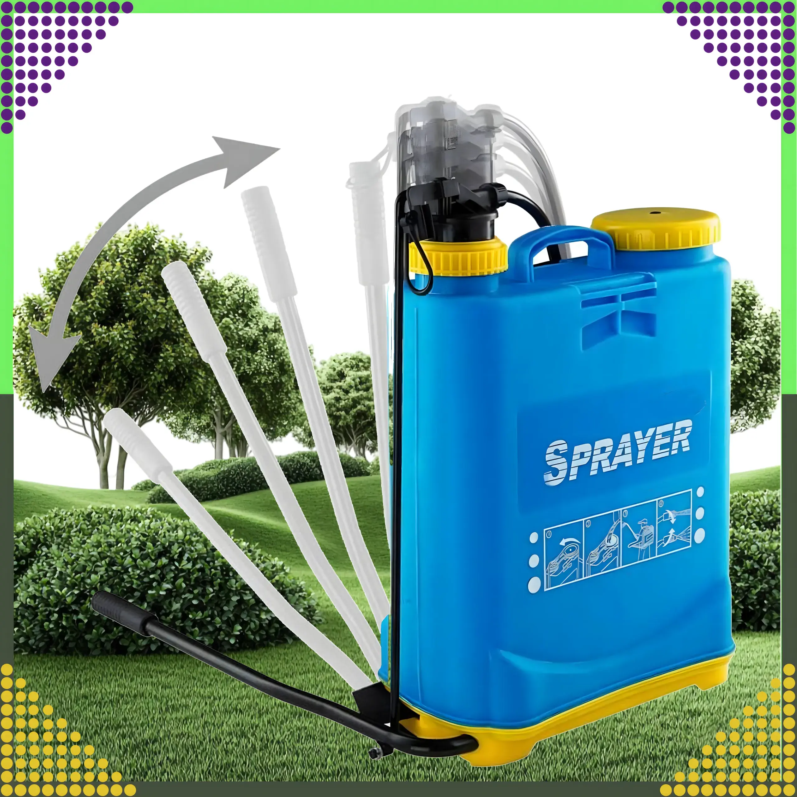 BLACK FOREST SPRAYER 16L PRESSURE BACKPACK GARDEN SPRINKLER FUNNEL NOZZLES - 987