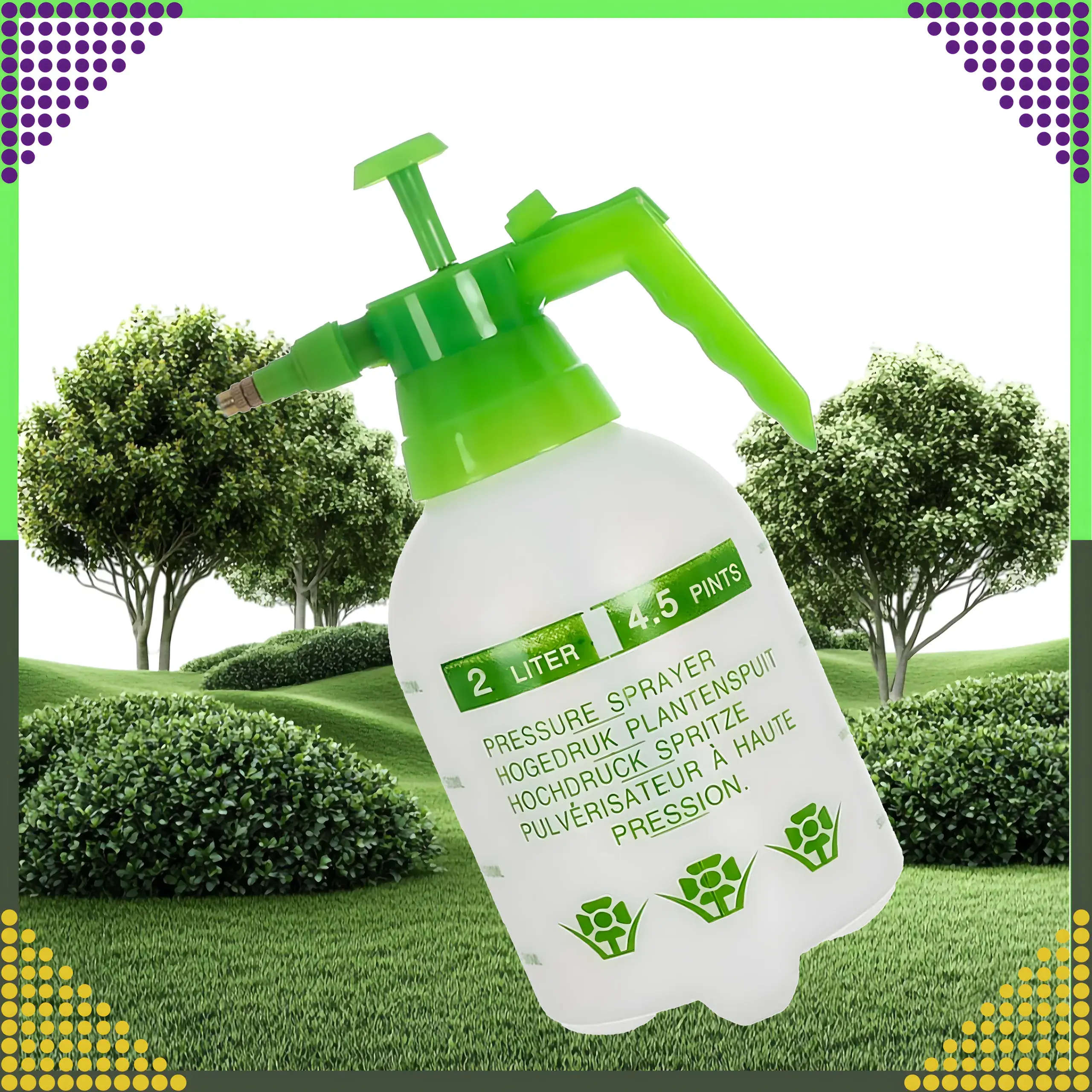 BLACK FOREST PRESSURE HAND SPRAYER GARDEN HOME 2L GREEN - 1596