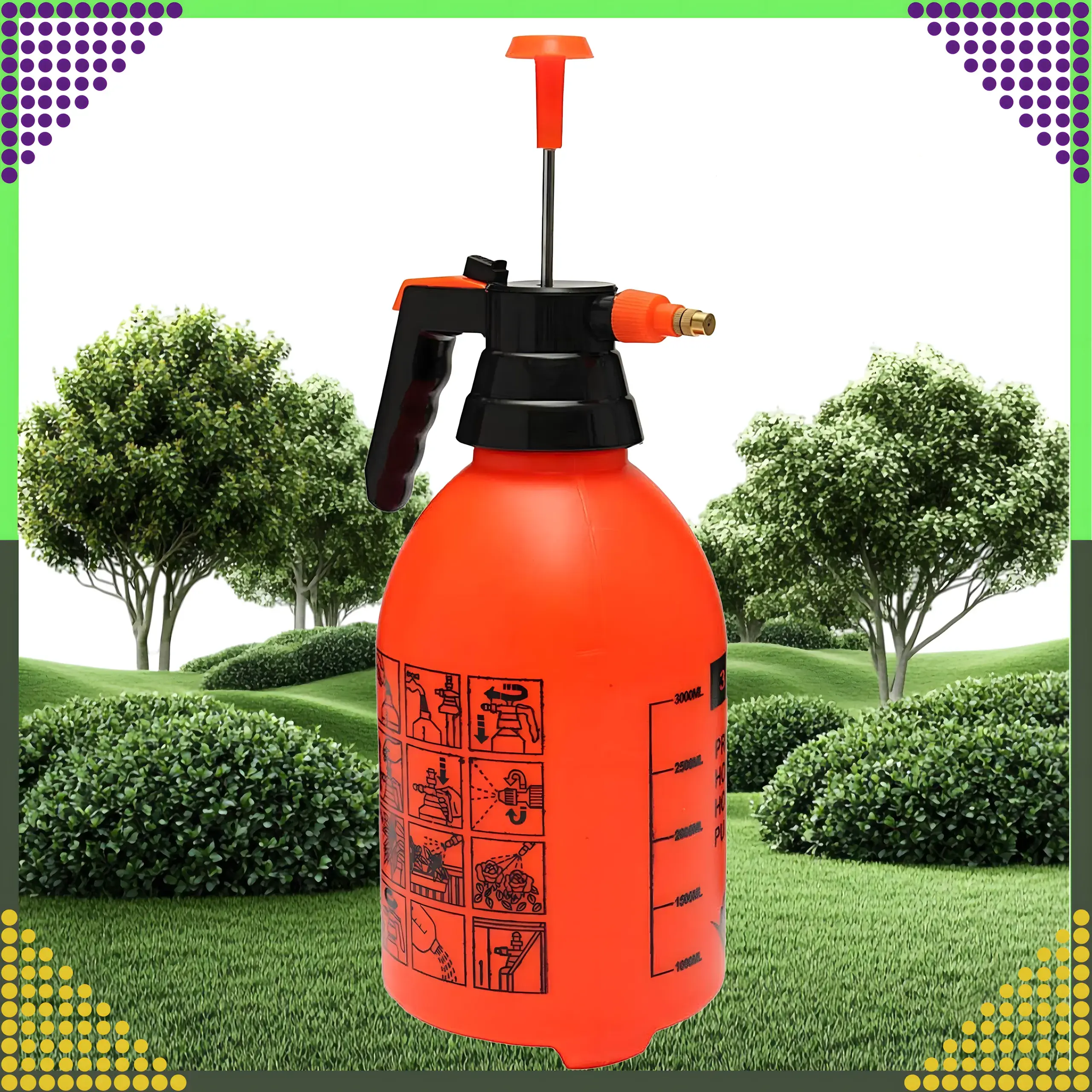 BLACK FOREST HAND SPRAYER PRESSURE GARDEN HOME SPRAYER 2L GREEN - 1596