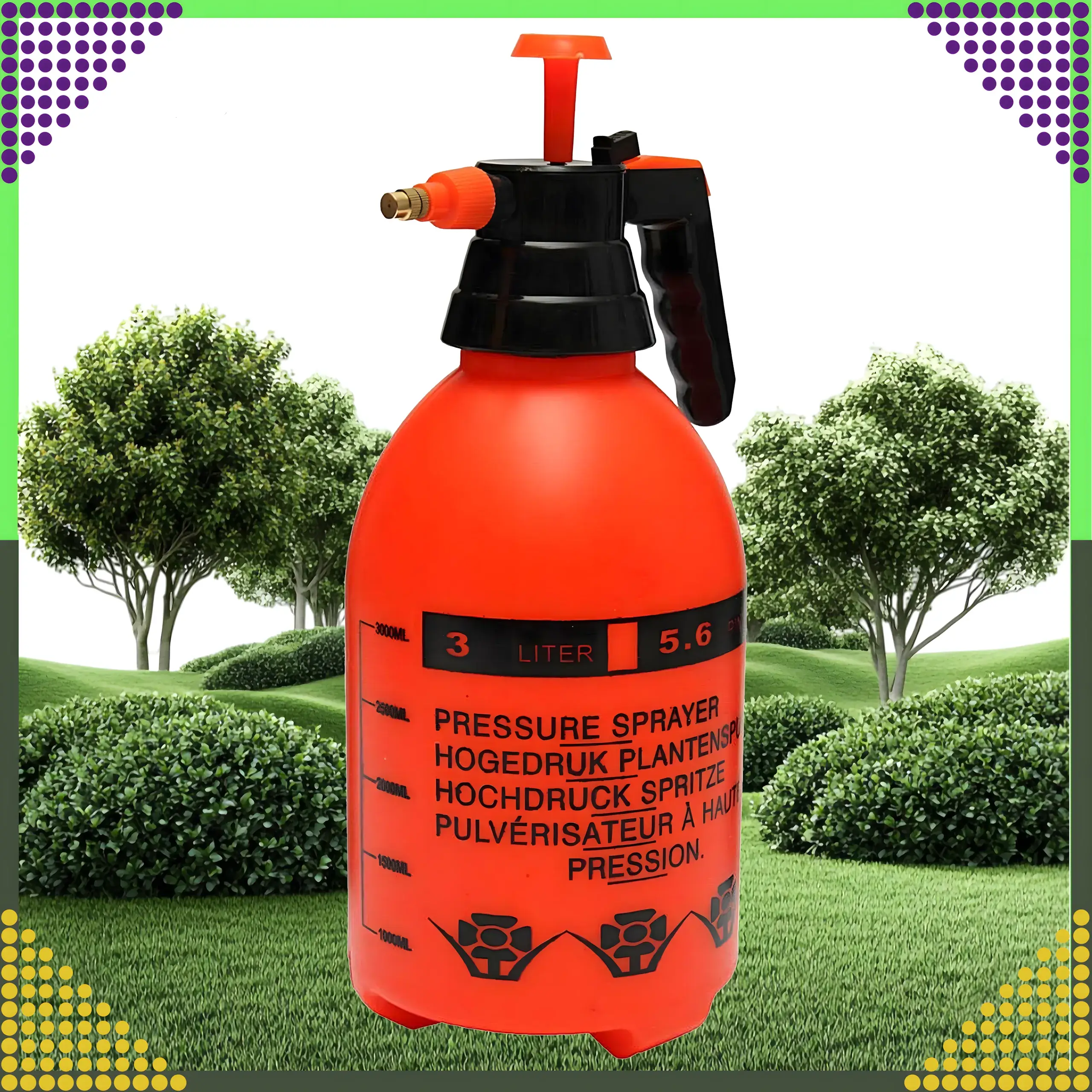 BLACK FOREST PRESSURE HAND SPRAYER GARDEN HOME 2L GREEN - 1596